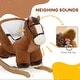 preview thumbnail 3 of 7, Qaba Baby Rocking Horse, Plush Animal Rocker with Sound, Wooden Base, & Safety Belt for Ages 18-36 Months, Brown
