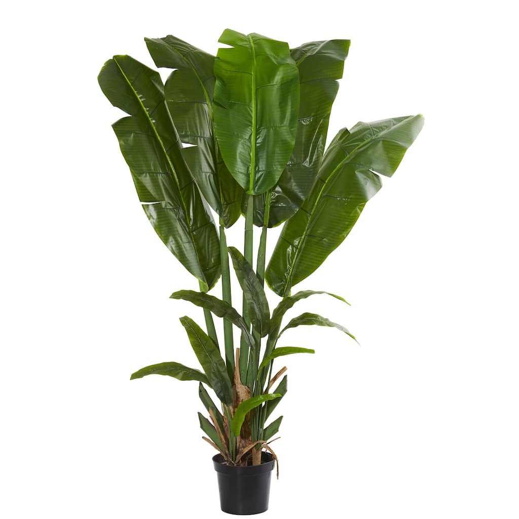 85" Tall Artificial Palm Tree - Farmhouse Travelers Palm Indoor Outdoor Décor - Green - 61 Inches and Over