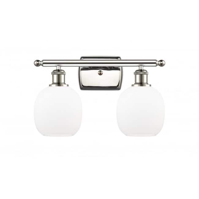 Innovations Lighting Belfast 2 Light 16" Wide Bathroom Vanity Light - Polished Nickel / Matte White