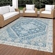 preview thumbnail 36 of 101, Machine Washable Indoor/ Outdoor Traditional Mankato Chantille Rug Teal - 10' x 14'
