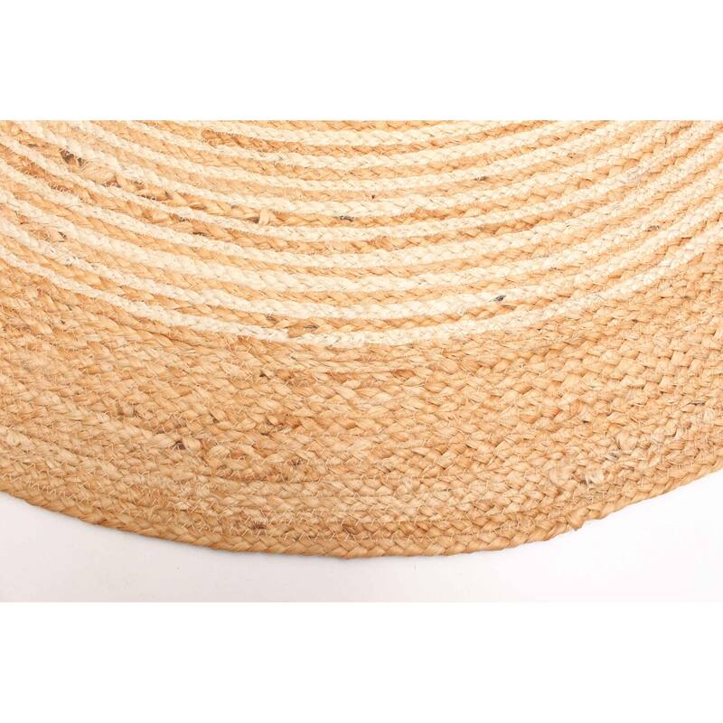 ECARPETGALLERY Braided Weave Palas Denizli Tan Jute Rug - 3'11 x 3'11