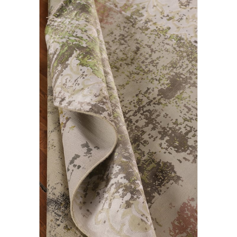 Contemporary / Abstract Area Rug Hand-Knotted Oriental Wool Carpet - 5'7" X 7'11"