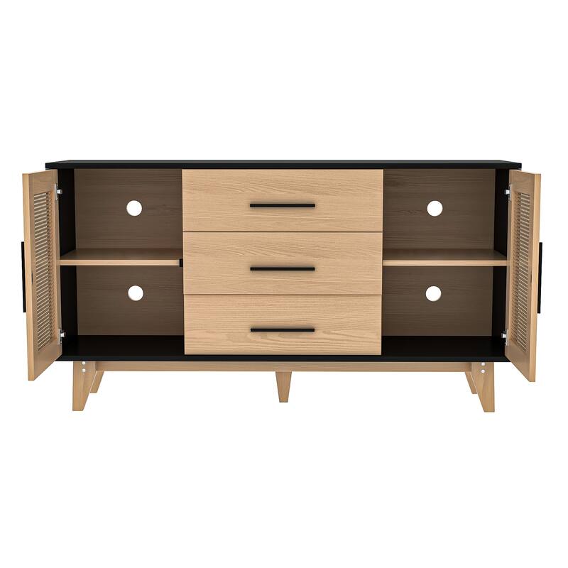 59 inch rattan storage cabinet