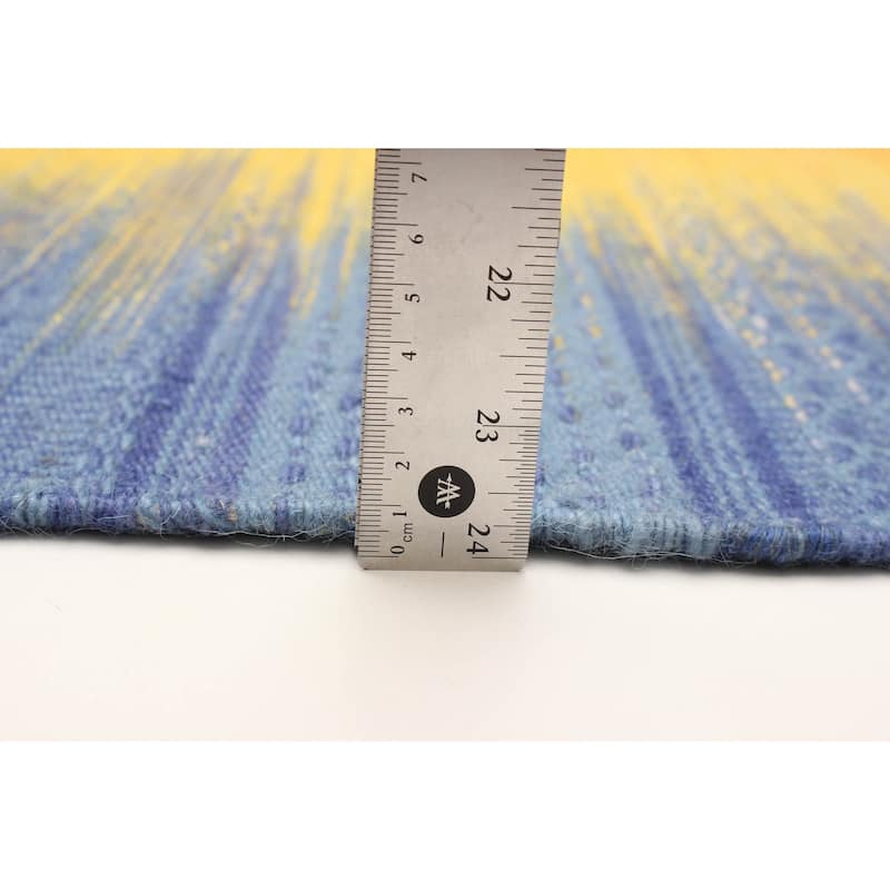 ECARPETGALLERY Flat-Weave Ankara FW Light Yellow Wool Kilim - 5'3 x 7'7