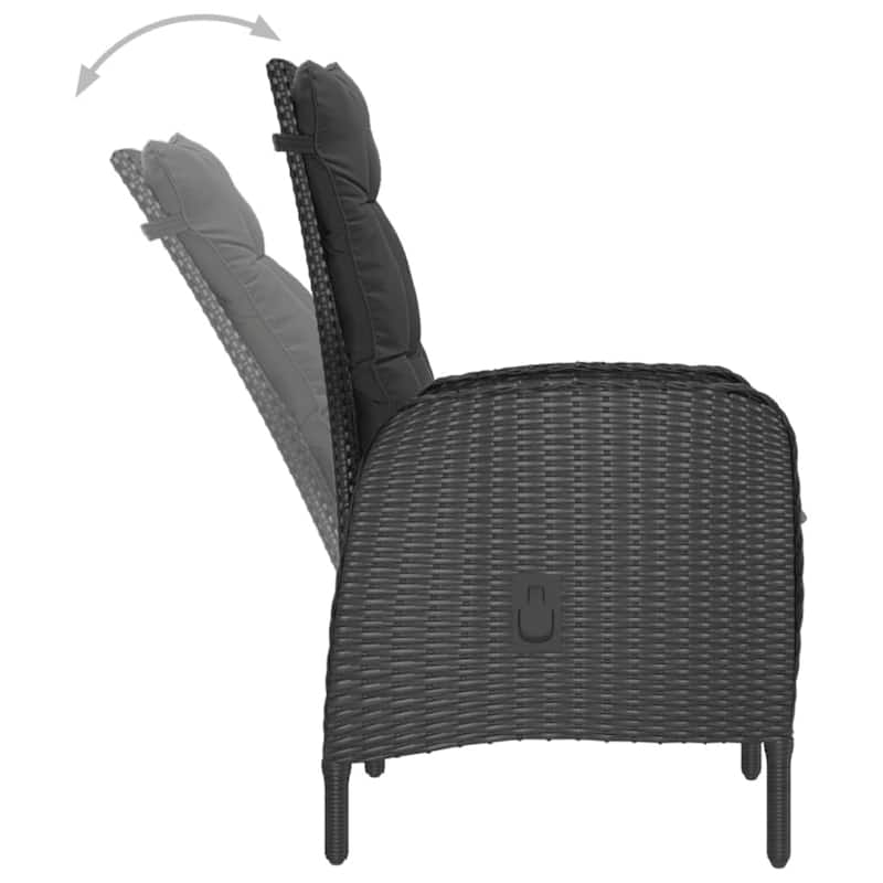 vidaXL Solid Acacia Wood Patio Bistro Set 3 Piece Poly Rattan Multi Colors - 16.3" x 16.3" x 16.9"