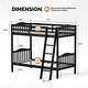 preview thumbnail 20 of 40, Twin Over Twin Solid Wood Bunk Bed for Kids and Adults, No Box Spring Required