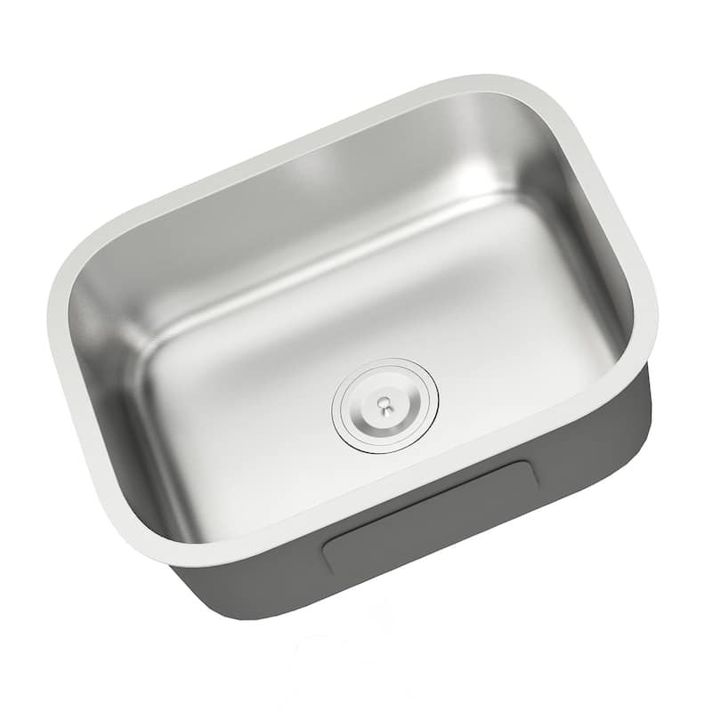 CB HOME 23'' Undermount Kitchen Sink, Stainless Steel Kitchen Sink Single Bowl, Undercounter Kitchen Sink With Basket Strainer