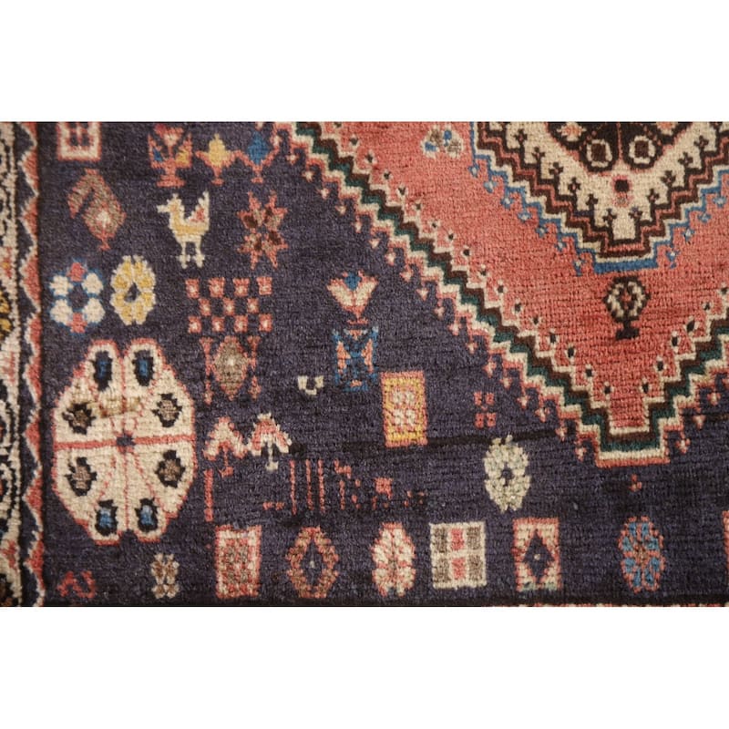 Geometric Abadeh Persian Vintage Runner Rug Handmade Wool Carpet - 2'2"x 4'8"