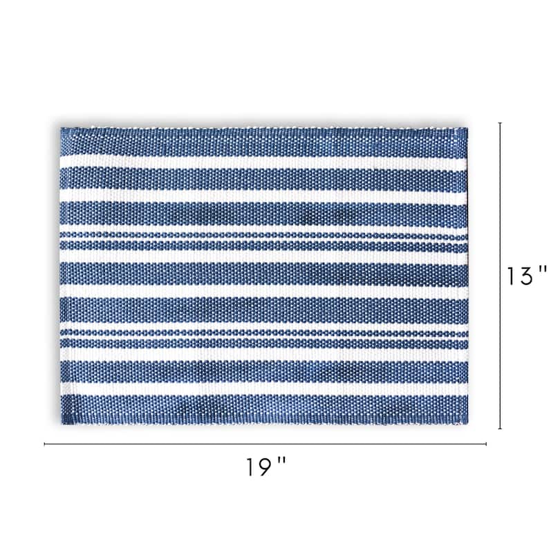 Fabstyles Broadway Set of 4 Stripe Cotton Placemats - 13x19