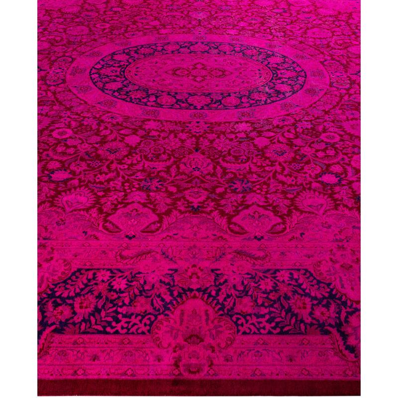 Overdyed One-of-a-Kind Hand-Knotted Area Rug - Purple - 10' 1" x 14' 0"