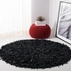 preview thumbnail 74 of 90, SAFAVIEH Handmade Leather Shag Alois Modern Rug 5' Round - Black - Round
