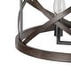 preview thumbnail 11 of 16, Modern Farmhouse 4-Light Drum Chandelier Wood Grain Lights for Dining Room - D15.5" x H76"