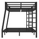 preview thumbnail 10 of 9, Full XL over Queen Bunk Bed with Storage & Safety Rails, Noise-Free, Black
