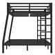 preview thumbnail 10 of 9, Industrial Full XL over Queen Metal Bunk Bed with Ladder and Guardrail for Teens and Adults