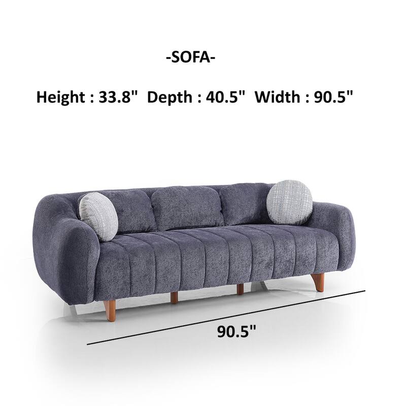 Snowy 4 Pieces Living Room Sets 2 Sofa 2 Chair