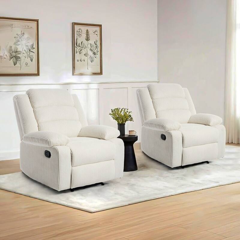 2 Set Classic and Traditional Manual Recliner Chair