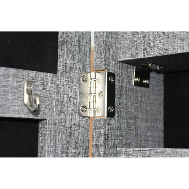 Anmytek Jewelry Storage Mirror Cabinet With LED Lights Can Be Hung On The Door Or Wall