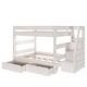 preview thumbnail 11 of 22, Max and Lily Modern Farmhouse Queen Over Queen Bunk Bed With Staircase and Storage Drawers