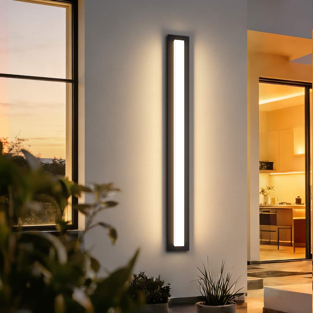 Aluminum LED Outdoor Wall Sconce Rectangle Wall Mounted Lights