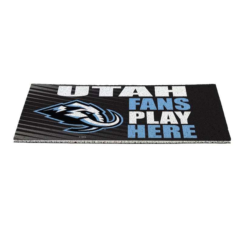 28 in. x 16 in. Utah Mammoth "Fans Play Here" PVC Door Mat