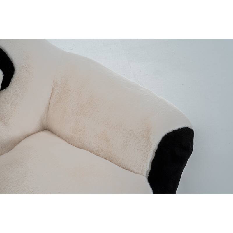 GDFStudio - Faux Fur 29.65" Panda-Shaped Plush Bean Bag Chair with High-Density Foam