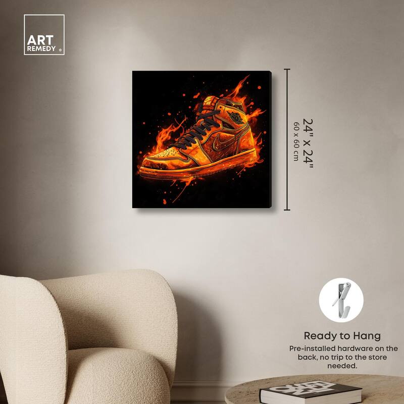 Jumpman on Fire I Canvas by Art Remedy, Gallery Wrapped