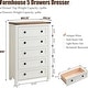 preview thumbnail 20 of 26, 48" Tall Farmhouse 5 Drawer Wood Dresser, Chest of Drawers for Bedroom