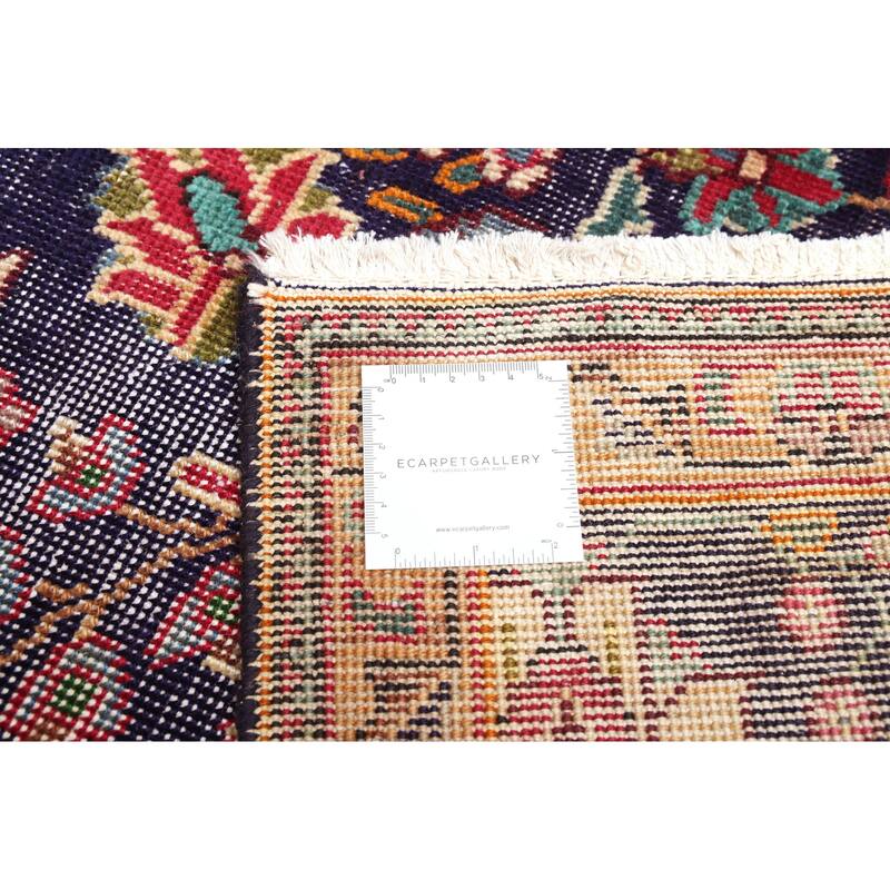 ECARPETGALLERY Hand-knotted Antalya Vintage Navy Wool Rug - 6'9 x 9'4