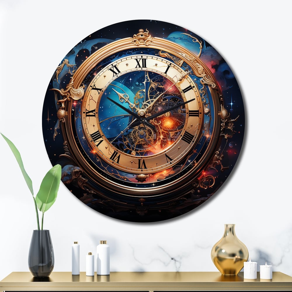 Designart "Watche Metaphysical Horology" Fashion Oversized Wall Clock