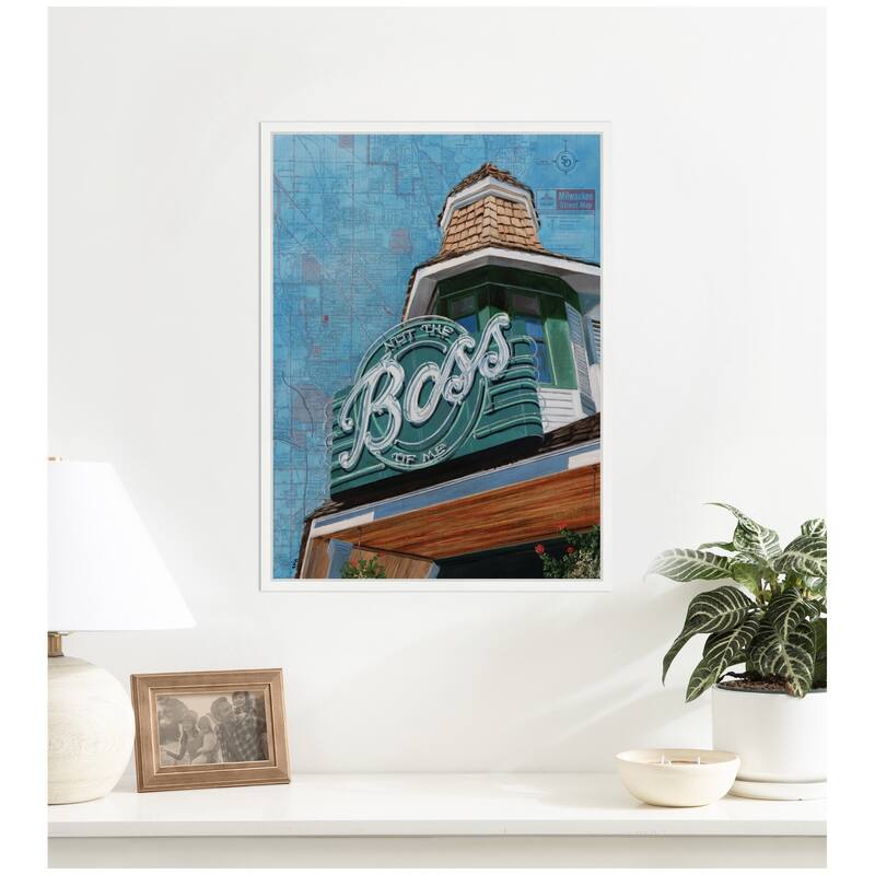 Kate and Laurel The Boss by Krista V. Allenstein Framed Canvas Wall Art Print