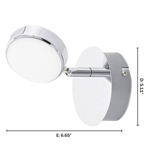 Plafonnier design led intégrée Salto métal CHROME , 2 x 5.4 W EGLO
