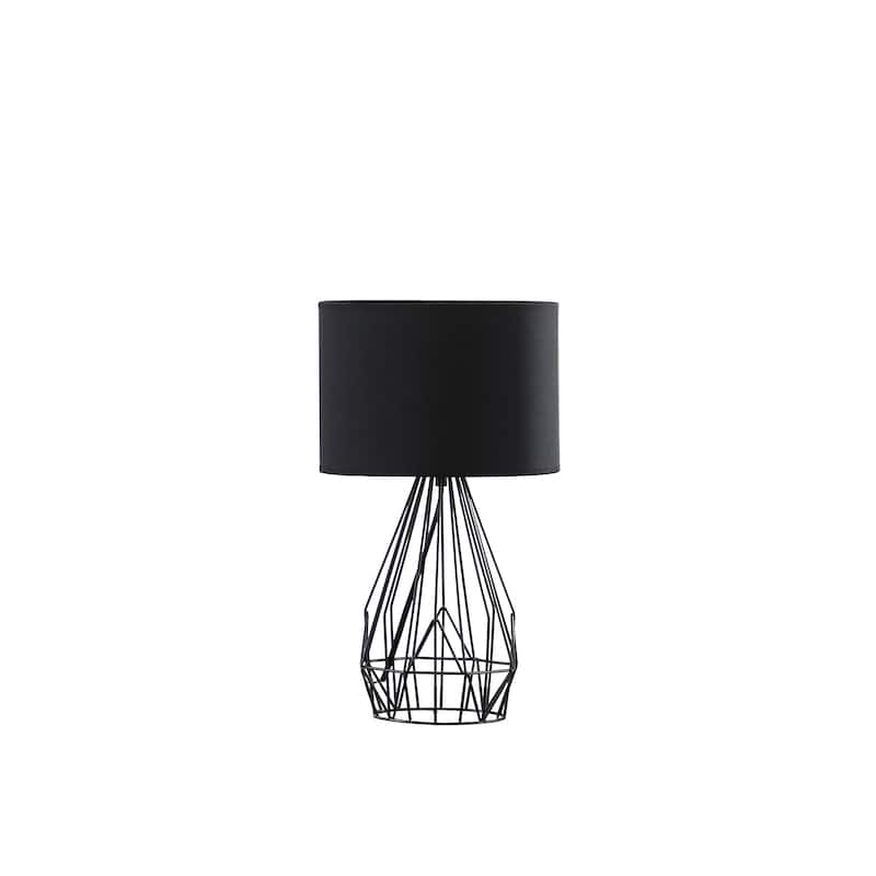 17.5 In. Industrial Black Metal Cage Table Lamp