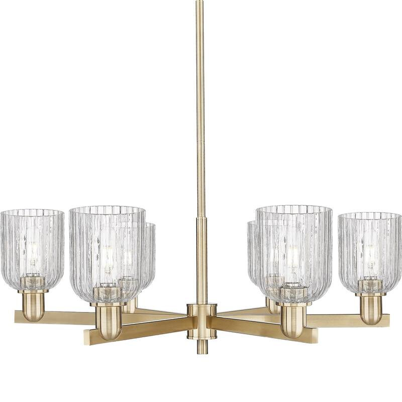 Innovations Lighting 716-6CR-11-35 Bridal Veil Chandelier Bridal Veil - Champagne Bronze / Clear