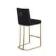 preview thumbnail 7 of 7, Counter Height Barstools Set of 2, Velvet Upholstered Dining Chairs, Black Guest Chair, High Bar Chair with Metal Legs