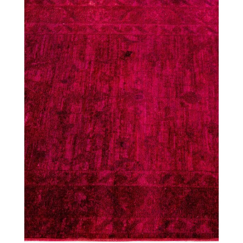 Overton Hand Knotted Wool Vintage Inspired Modern Contemporary Overdyed Pink Runner Rug - 2' 9" x 16' 2"