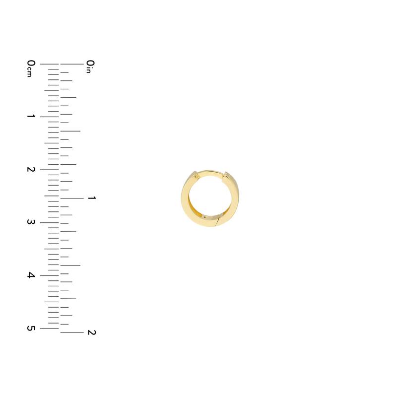 Curata 14k Yellow Gold 10.50x3.45mm Flat Round Hinged Hoop Earrings