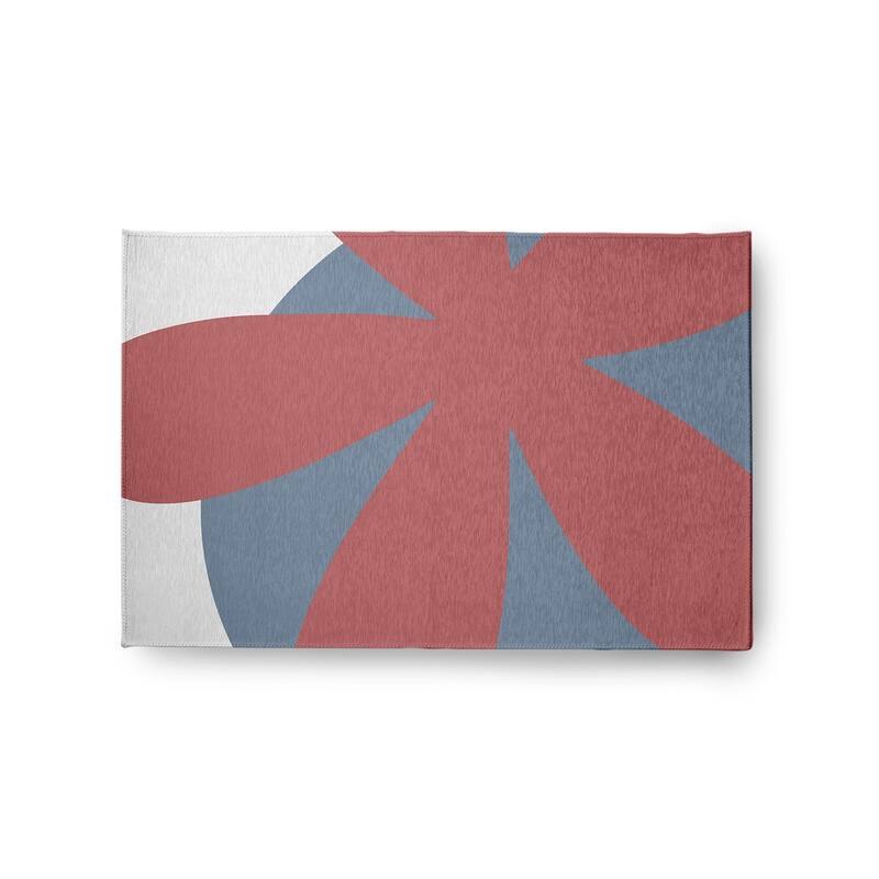 Bold Flower Modern & Contemporary Chenille Area Rug - Bright Mauve Pink - 24" 36"
