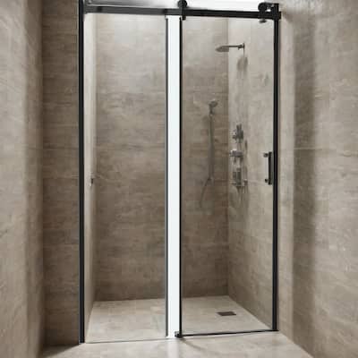 Single-Slide Shower Door w/ 8mm Tempered Glass, Stainless Steel Frame