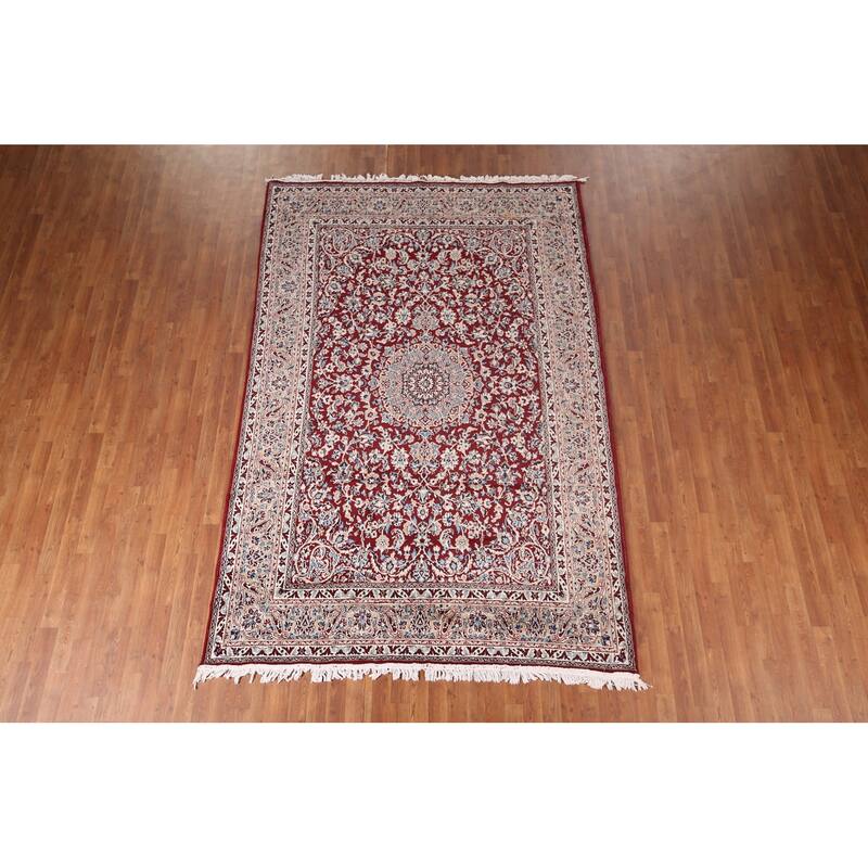 Traditional Floral Mashad Turkish Area Rug Machine Made Carpet - 6'6" x 9'7"