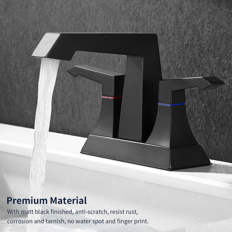 2-Handle Heavy Duty Bathroom Faucet with Drain and Supply Kits, Modern Style Lavatory Deck Mounted Faucet Brushed Nickel 4001-NA