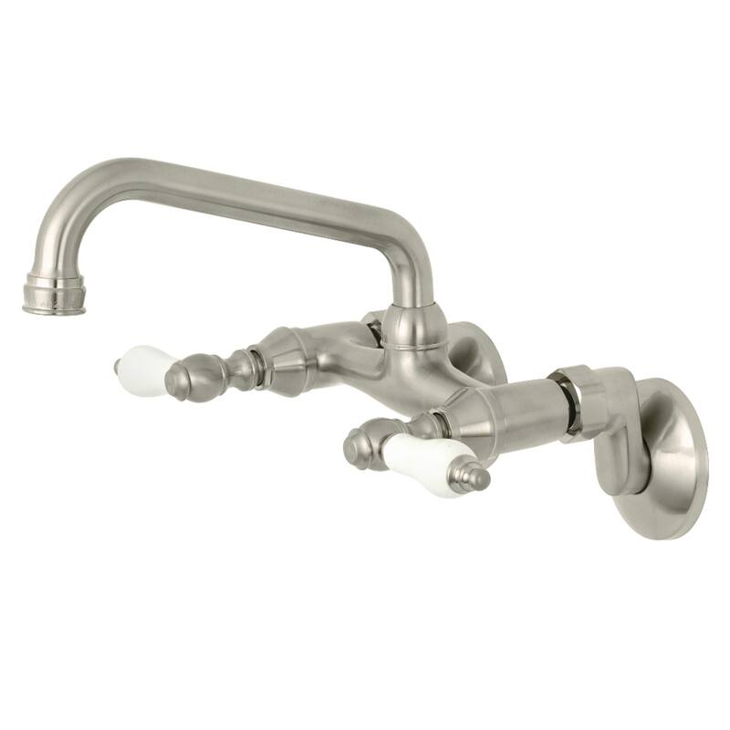 Kingston Brass Two-Handle Wall Mount Kitchen Faucet - Brushed Nickel