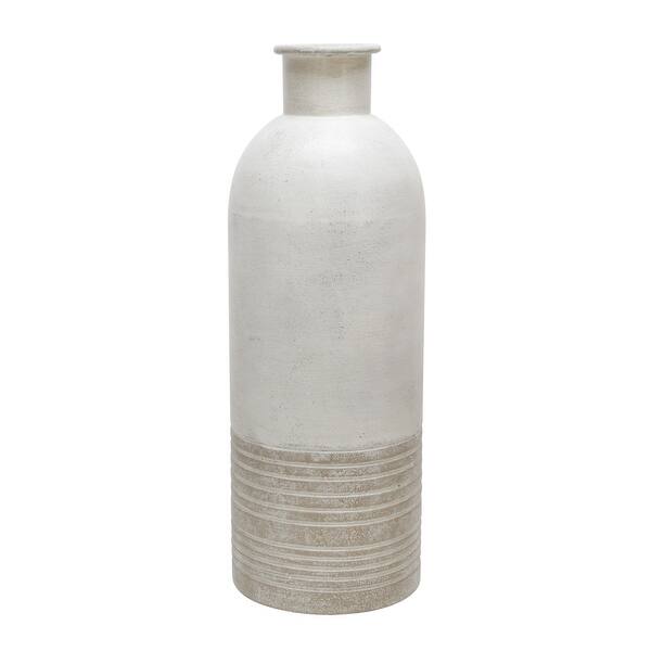 slide 1 of 3, Metal 20" Deco Antique Milk Jar , Beige