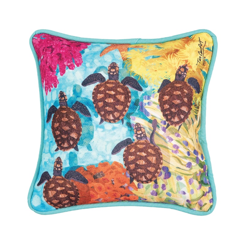 8" x 8" Baby Turtles Petite Printed Throw Pillow