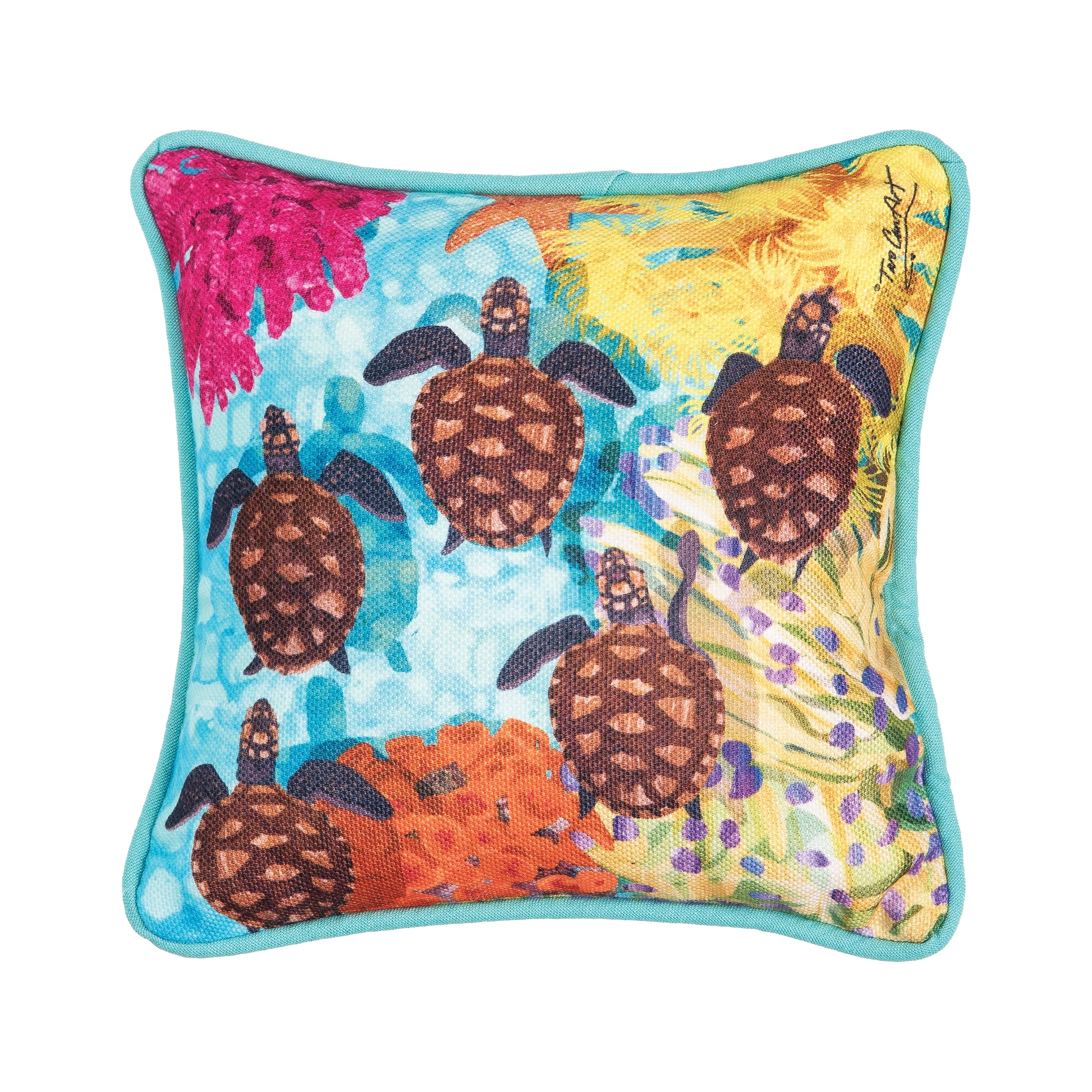 8" x 8" Baby Turtles Petite Printed Throw Pillow