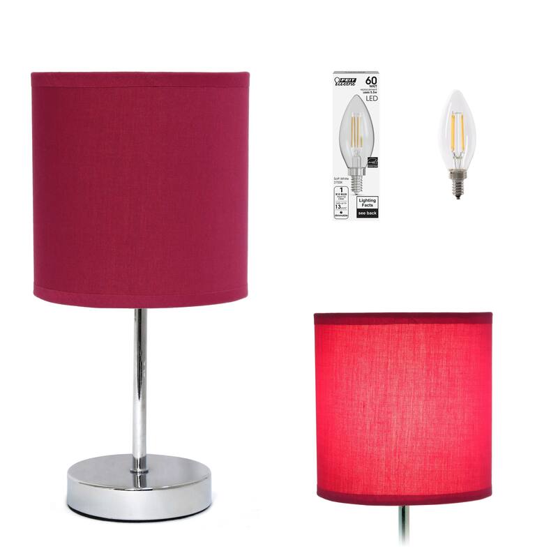 Simple Designs 11.81" Basic Mini Table Lamp with Feit LED Bulb Included - 11.81