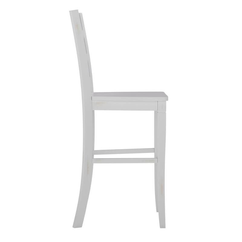 Ladderback Wooden Bar Height Stools with Footrest
