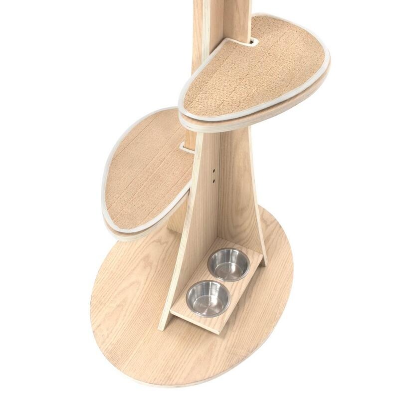 Shop Frontpet Futuristic Cat Tree With Natural Wood Finish Built