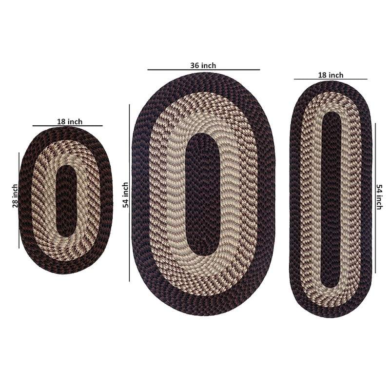 Better Trends Alpine Braid 100% Polypropylene Stain-resistant & Double-Sided Reversible Durable Indoor Area Utility Rug