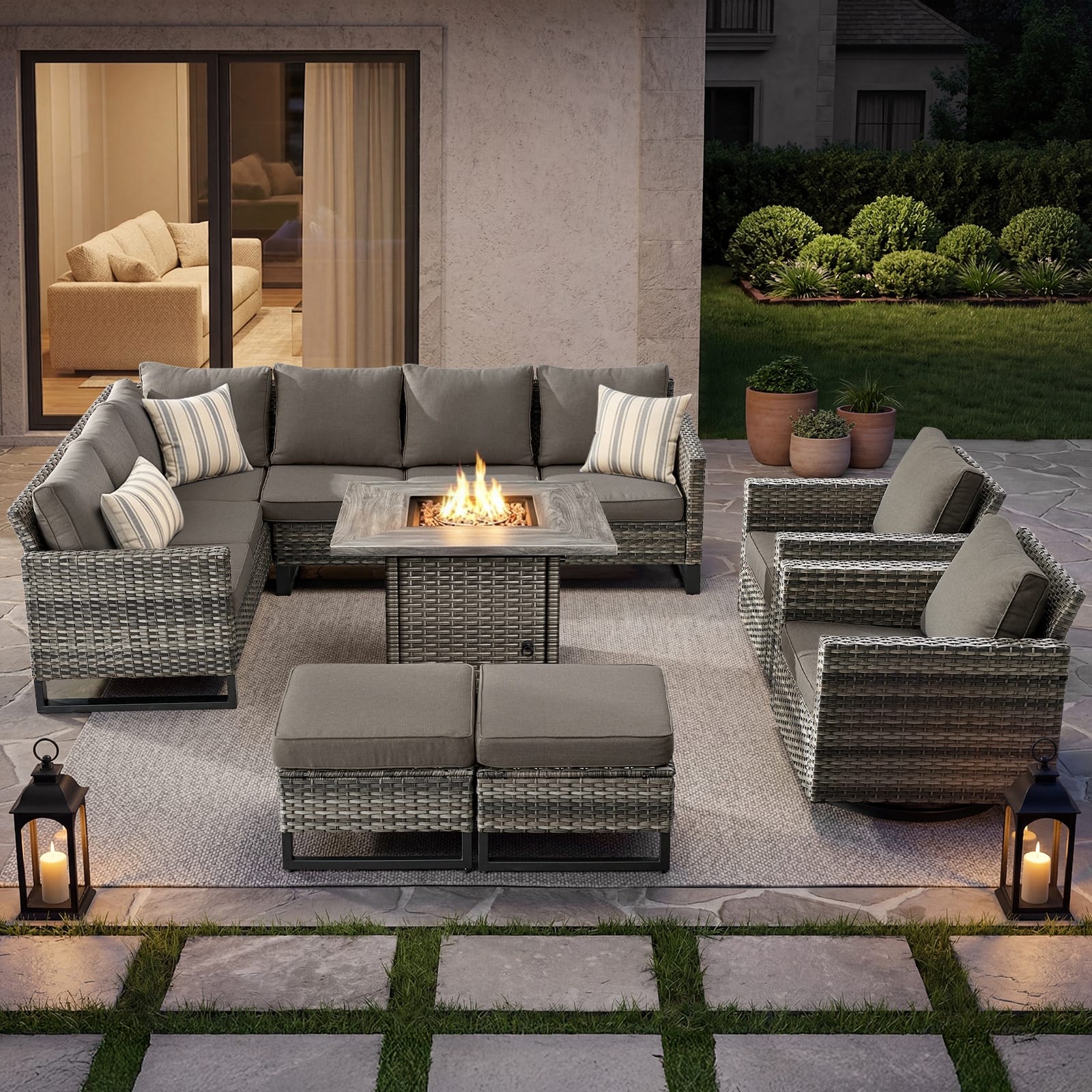 Option Gray Wicker & Gray Cushion