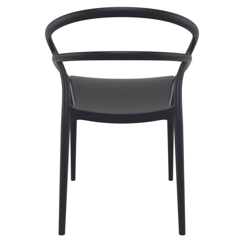 32.25" Black Outdoor Patio Round Dining Chair